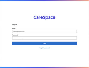 CareSpace screen